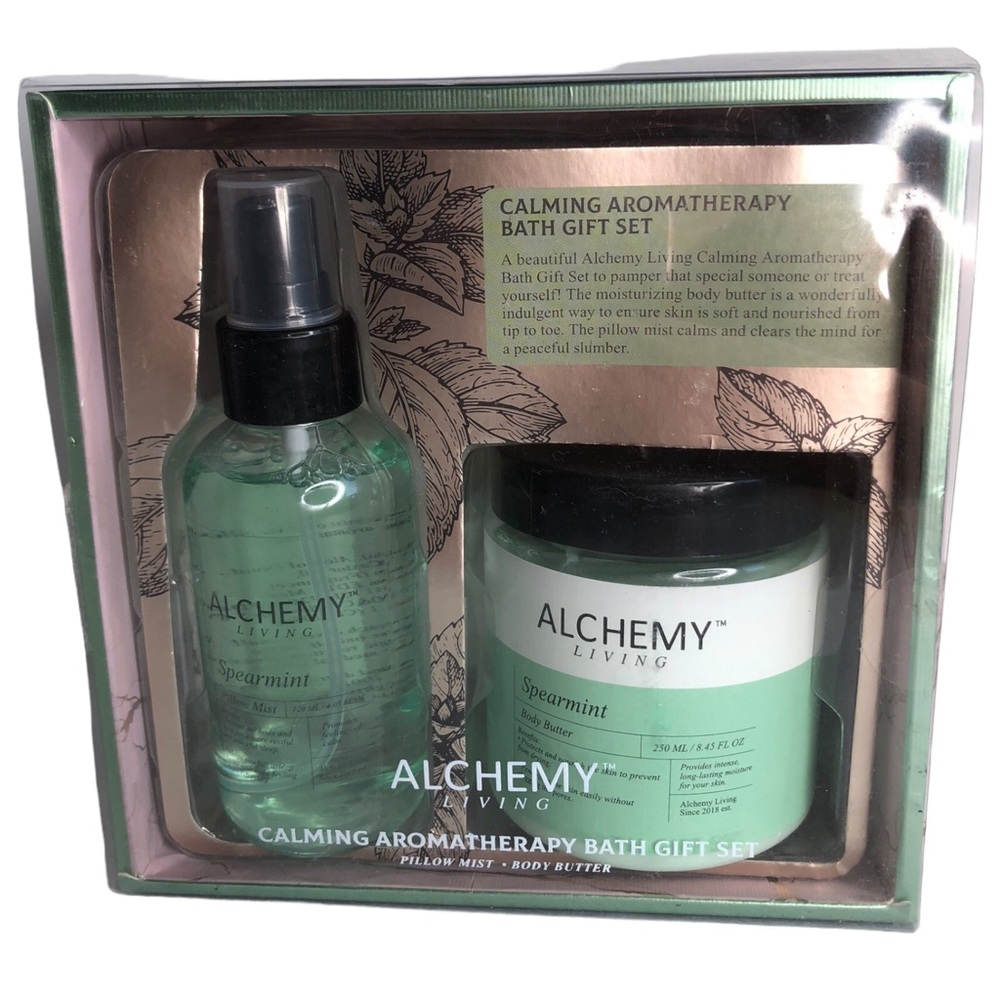 🆕 Alchemy Living SPEARMINT Calming Aromatherapy Pillow Spray & Body Butter Set